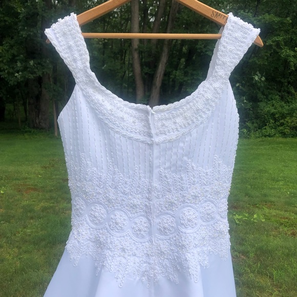 Beautiful Beaded White Wedding Dress - Like New - Picture 11 of 16